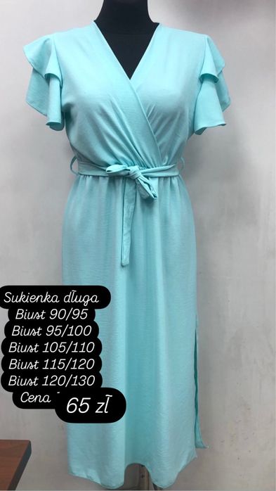 Sukienka dluga biust 120 zielona