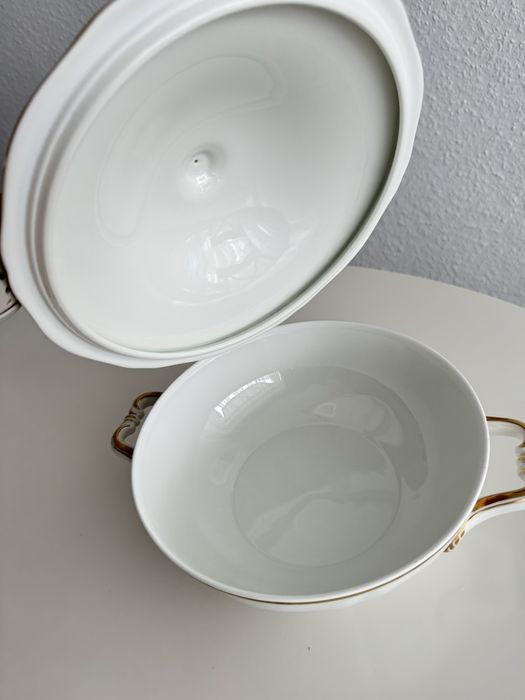 Waza do zupy Rosenthal Banhofselb biało złota Chippendale