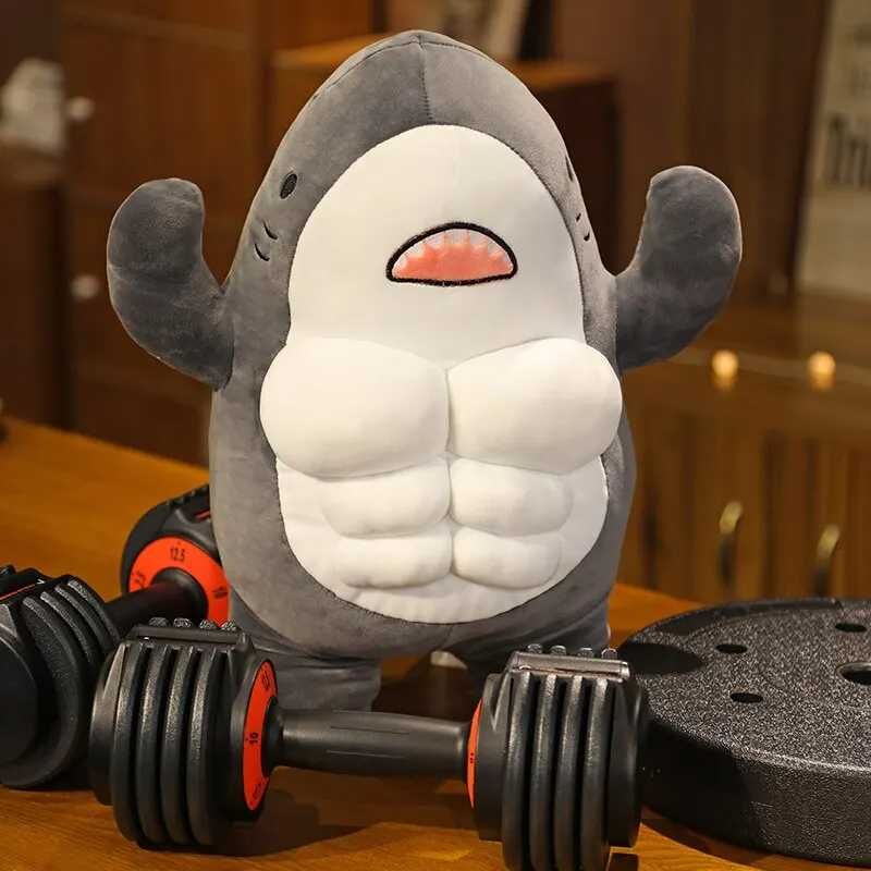 40 см "Muscle Shark" плюшева м'яка іграшка акула мила качок