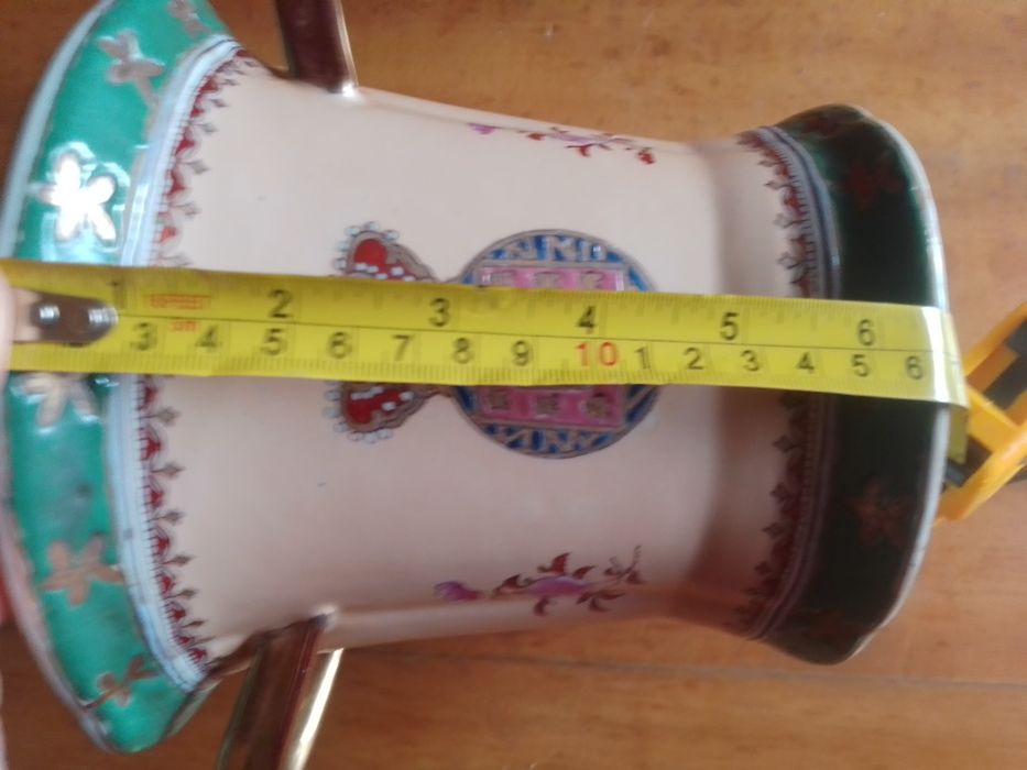 Jarra/taça cerâmica policromada