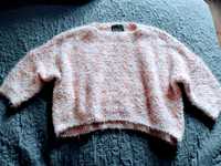 Różowy sweterek crop top Mohito XS.