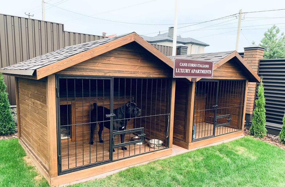 Вольєр з утеплено будкою | Вольєр під ключ