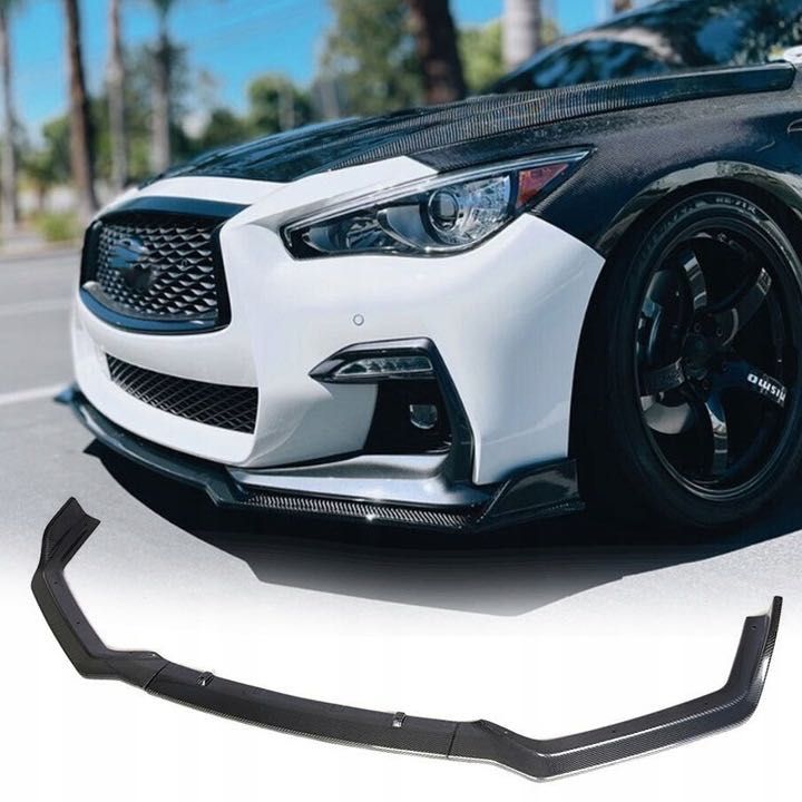 Губа на передний бампер Infiniti Q50 сплитер накладка на бампер обвес