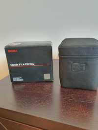 Obiektyw Sigma 50mm f/1.4 EX DG HSM pudełko pokrowiec