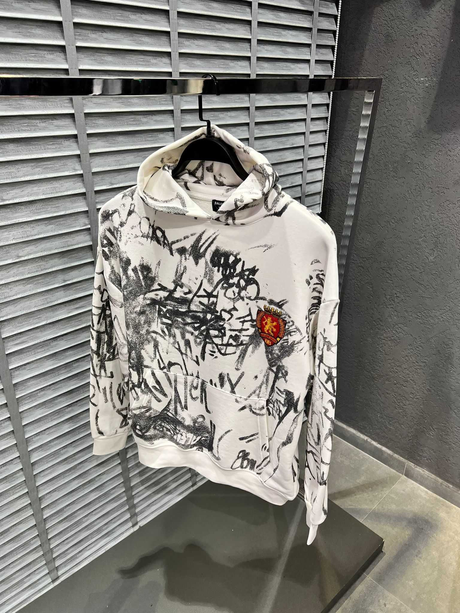 РАСПРОДАЖА! Худи Balenciaga оверсайз мужское / женское, унисекс белое