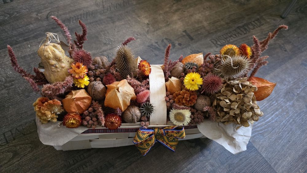 Смачні овочеві букети Осіння композиція з сухоквітів