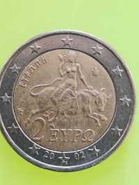 Moeda 2 Euro Grécia 2002 com * s * em estrela.