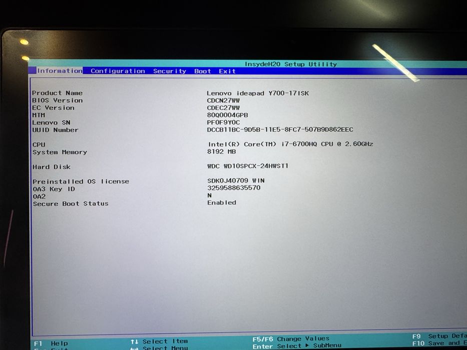 SUPER STAN Lenovo Y700-17 i7-6700HQ 8GB 512SSD GTX960M W10