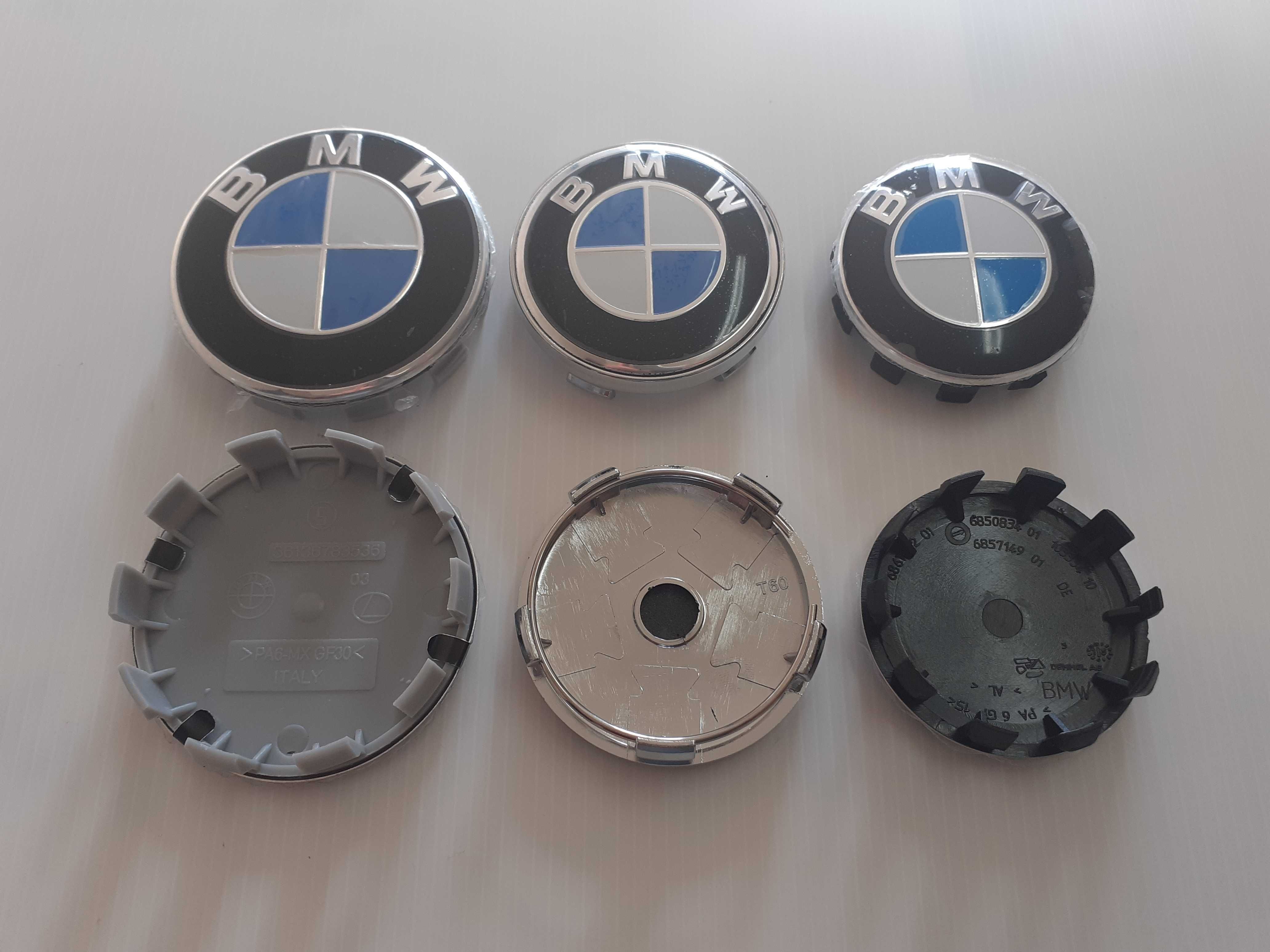 Centros/tampas de jante completos BMW com 56, 60, 65 e 68 mm