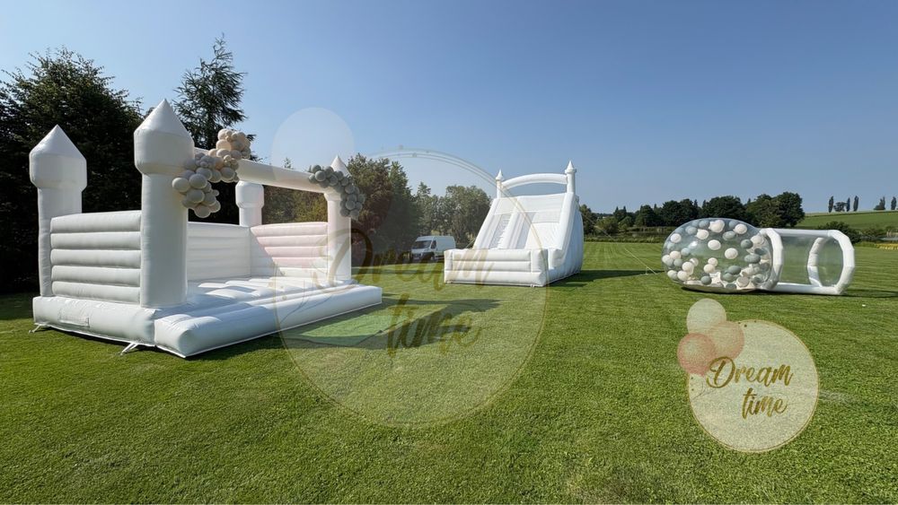 Ścianka dekoracyjna, Zjeżdżalnia,Biały Zamek, Bubble House, dmuchaniec