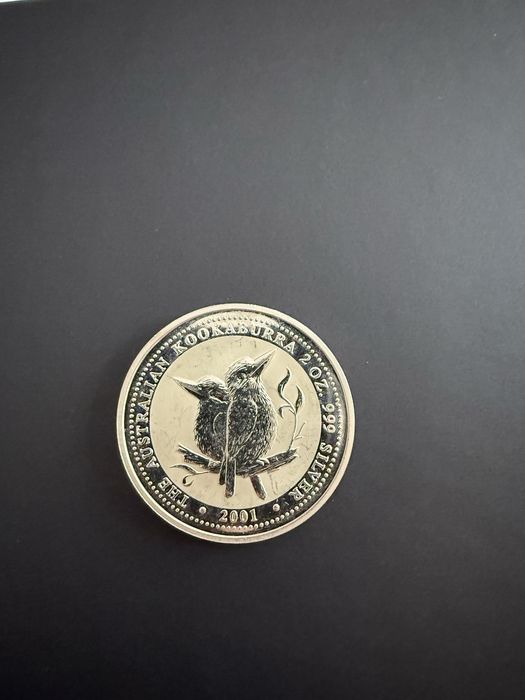 Moeda de 2 Onças de prata fina 0,999 Kookaburra (2oz) 2001