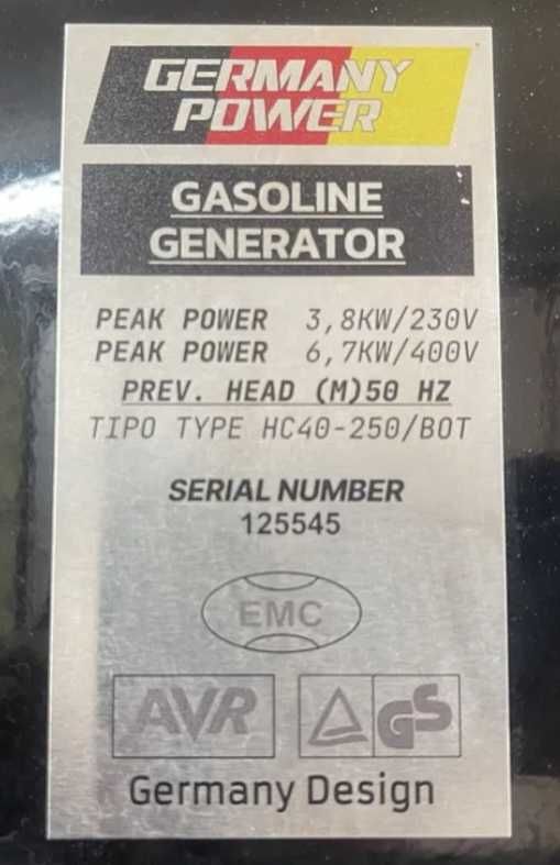 Nowy Agregat prądotwórczy generator prądu 3 fazy 6500W 6,5kW