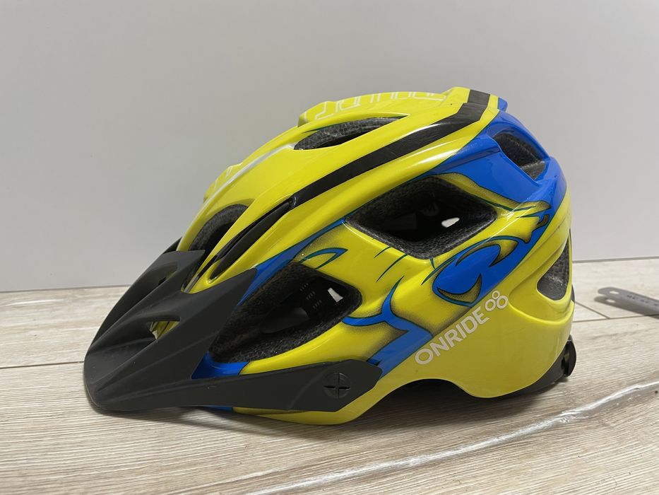 Шолом дитячий ONRIDE Rider глянцевий жовтий/блакитний