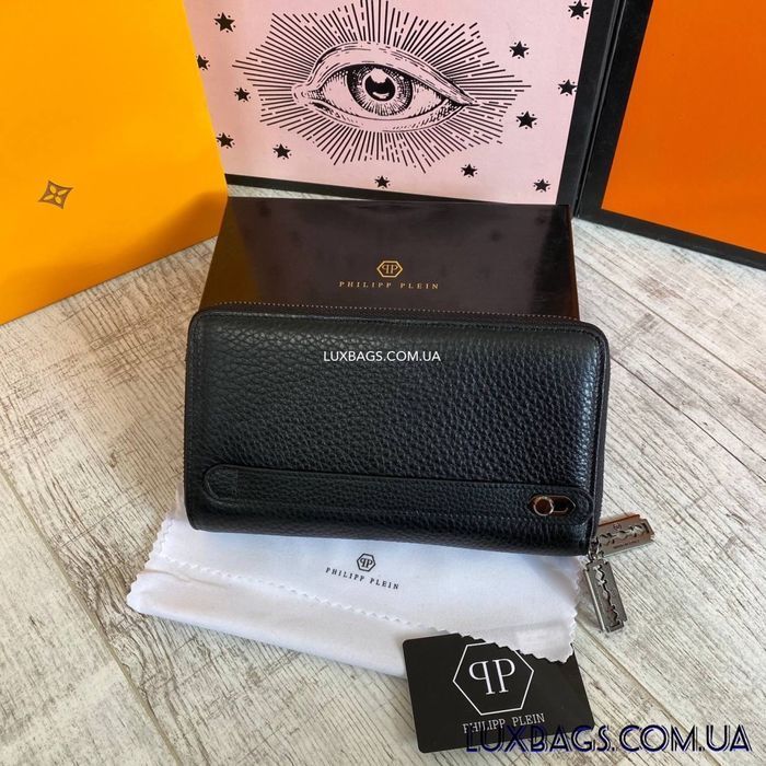 Мужской кожаный кошелек клатч Philipp Plein