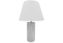 Lampka nocna srebrna nowoczesna lampa stołowa glamour lampka biurkowa