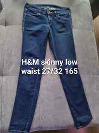 Dżinsy H&M granatowe skinny low waist 27/32