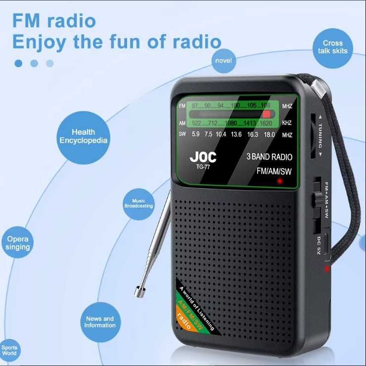 Радіоприймач FM MW SW карманний на акумуляторі під Type-C