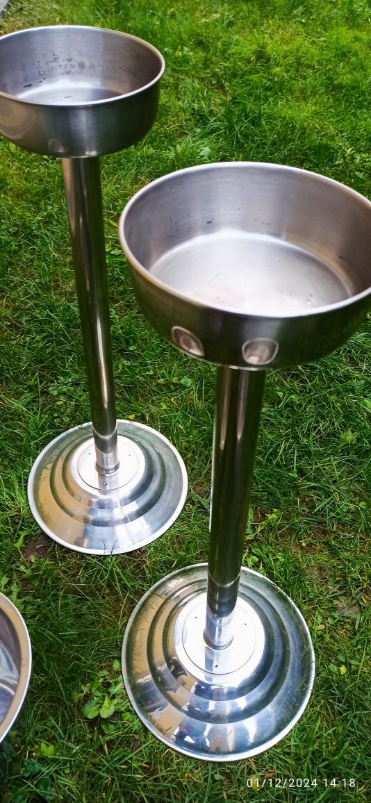 Wysoki Cooler do lodu szampana pojemnik na lód srebrny