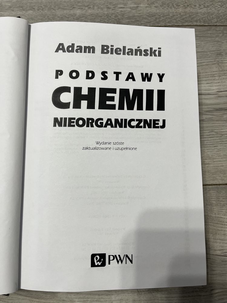 Podstawy chemii nieorganicznej Adam Bielański