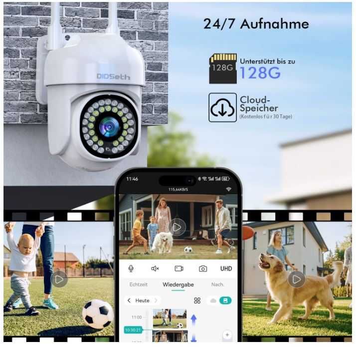 Zewnętrzna kamera  monitoringu Wifi 3MP 2K IP66