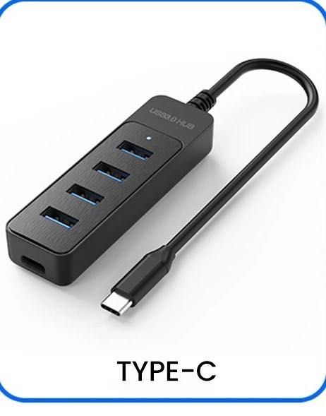 USB Type C HUB на 4 USB и жёсткий диск