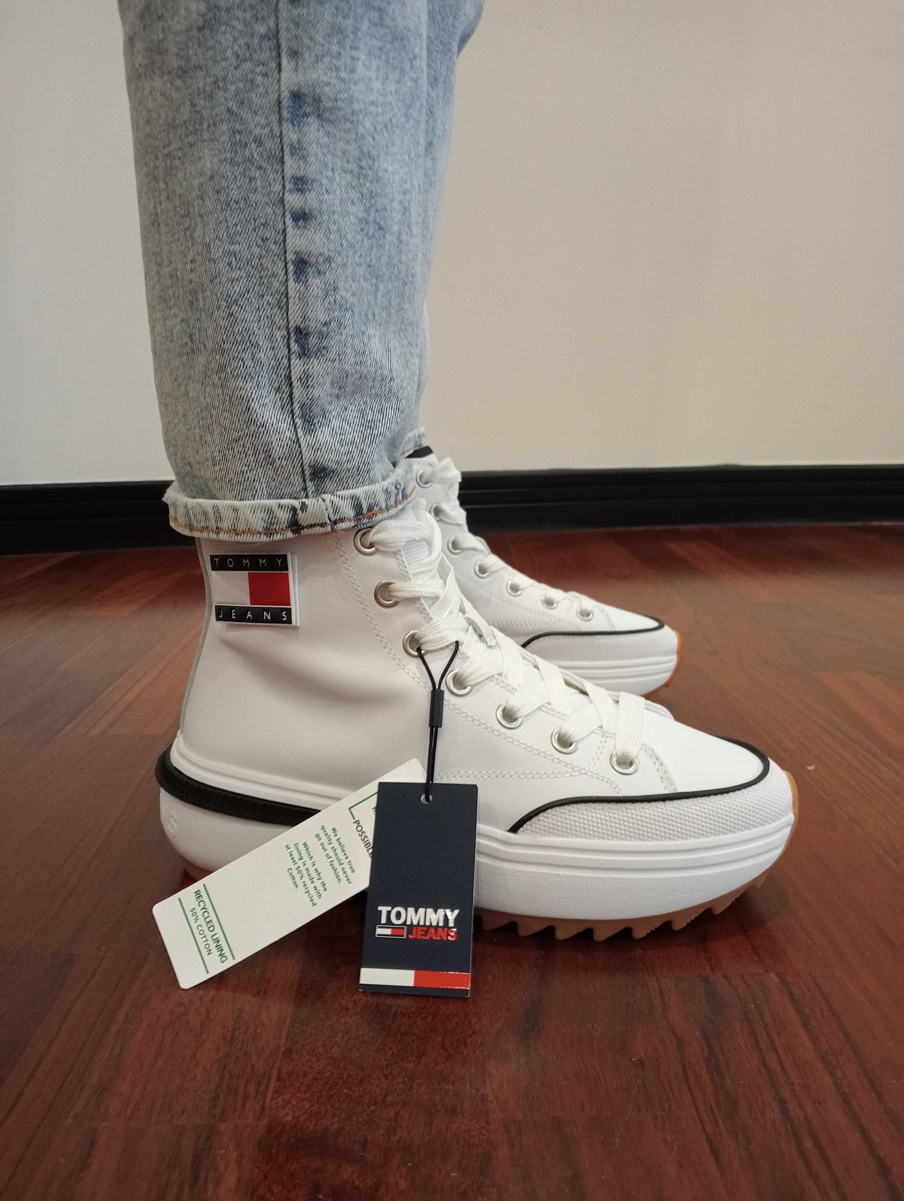 Нові високі шкіряні кеди з натуральної шкіри Tommy Hilfiger