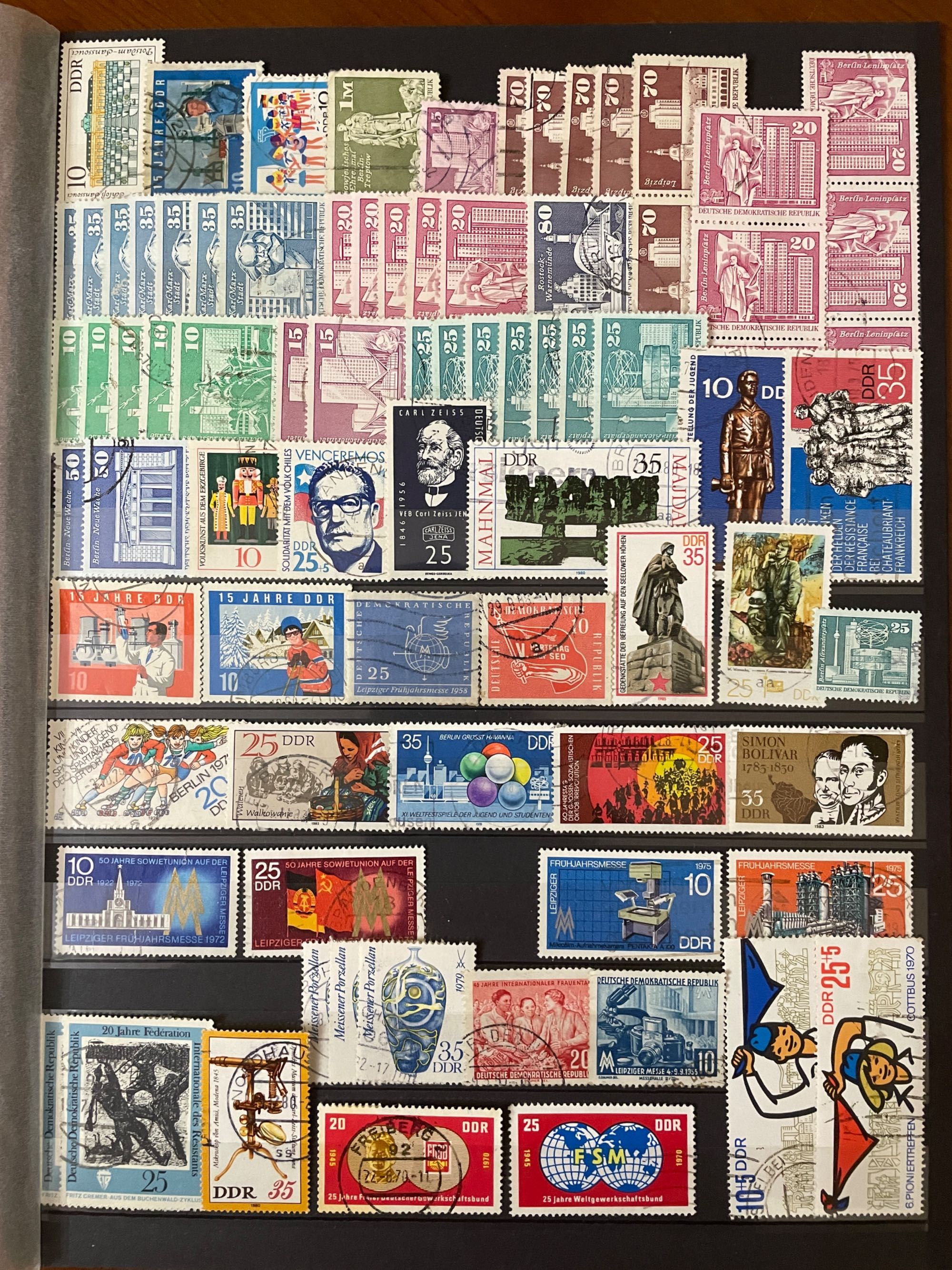 Почтовые марки гашенные, серии ГДР, DDR Германия