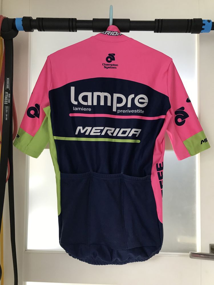 Komplet rowerowy koszulka ciepła i kamizelki Lampre Merida Pro