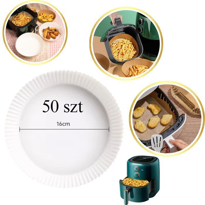 Wkład papierowy do frytkownicy AIR FRYER Do Pieczenia Okrągły 50szt