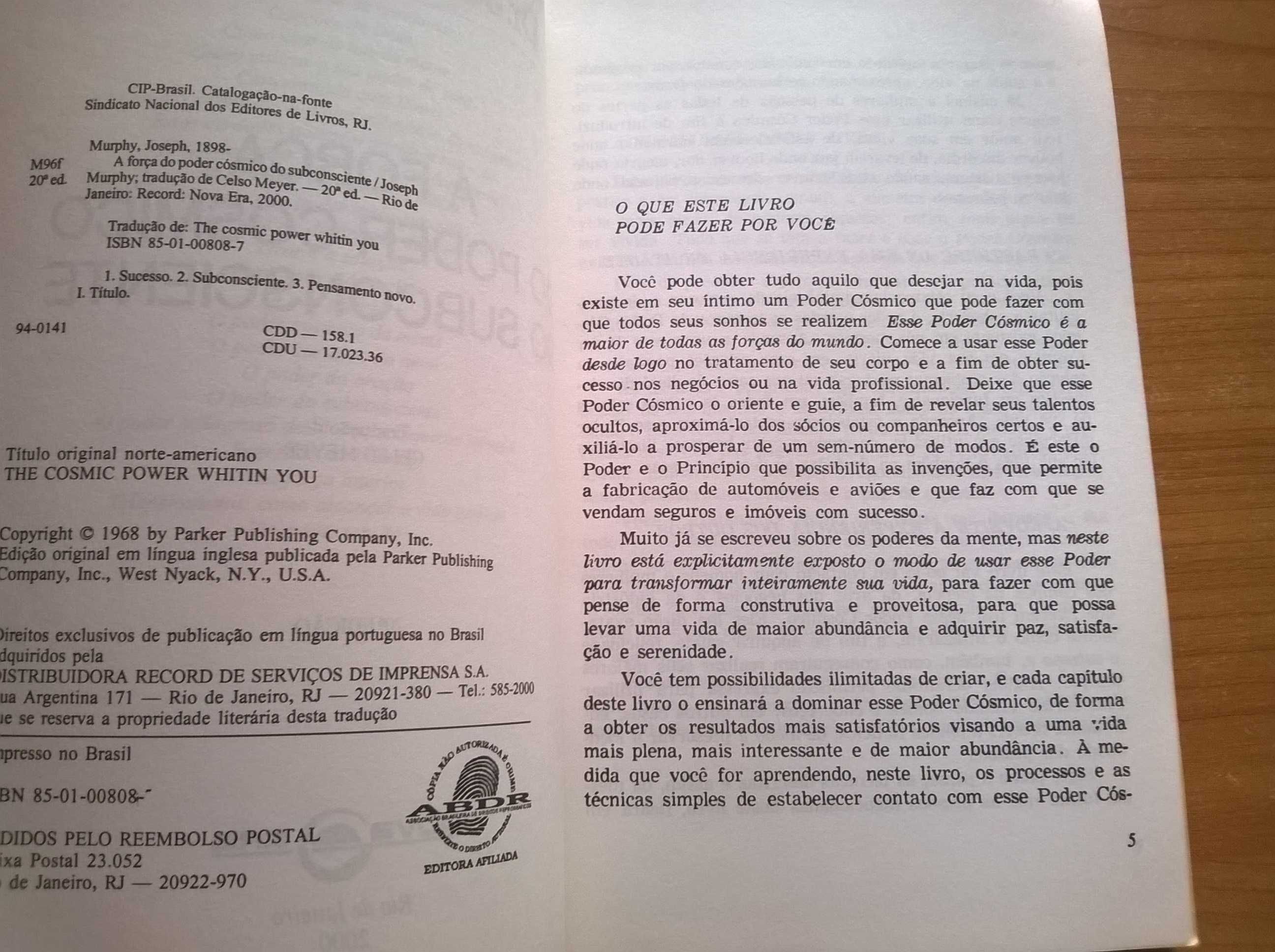 A Força do Poder Cósmico do Subconsciente - Joseph Murphy