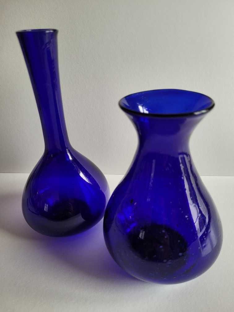 Vidro azul, conjunto de jarros em cobalt glass, origem Israel