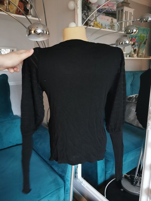 Sweterek czarny błyszczący Zara 100% wiskoza