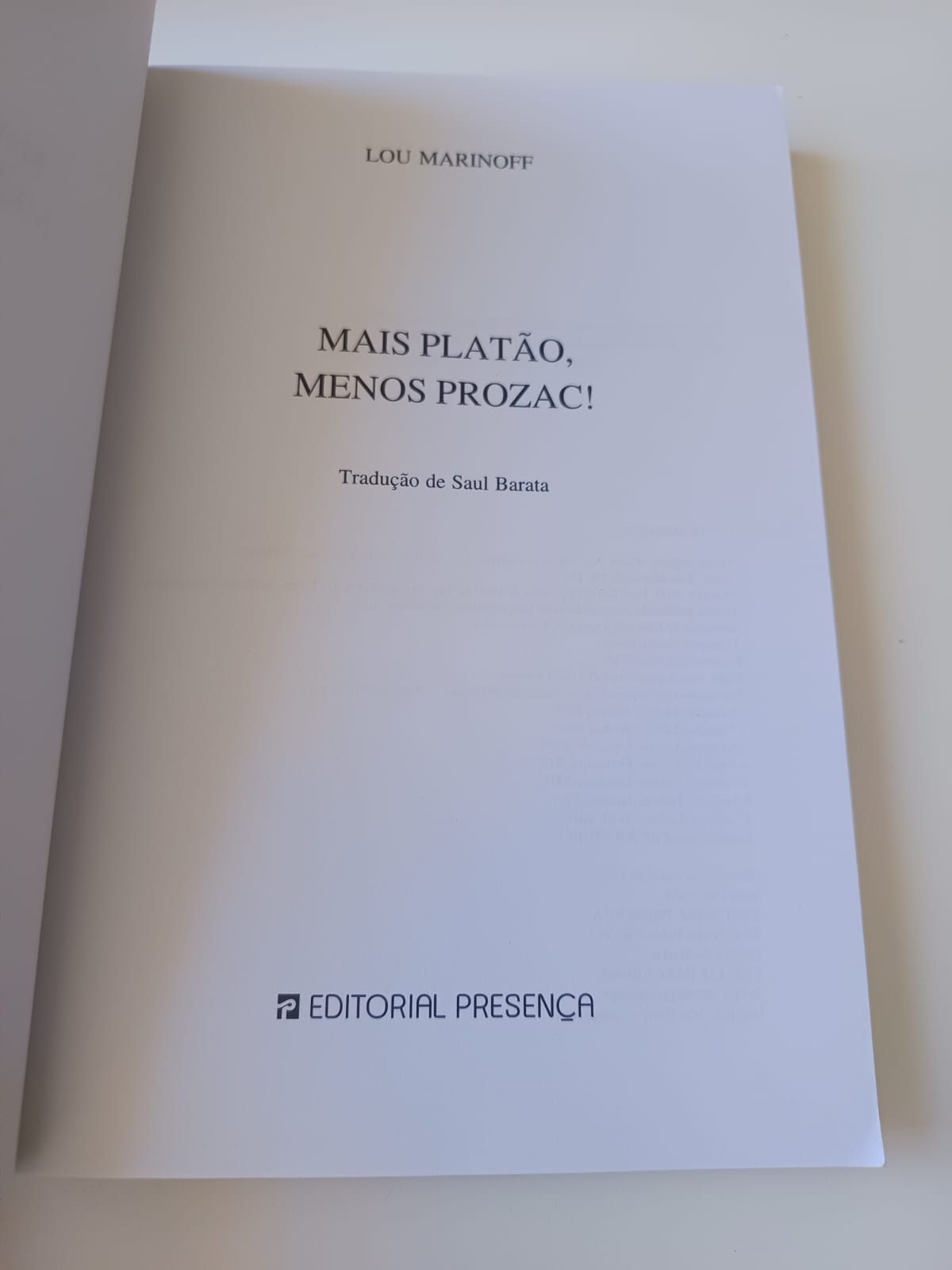 Mais Platão menos prozac