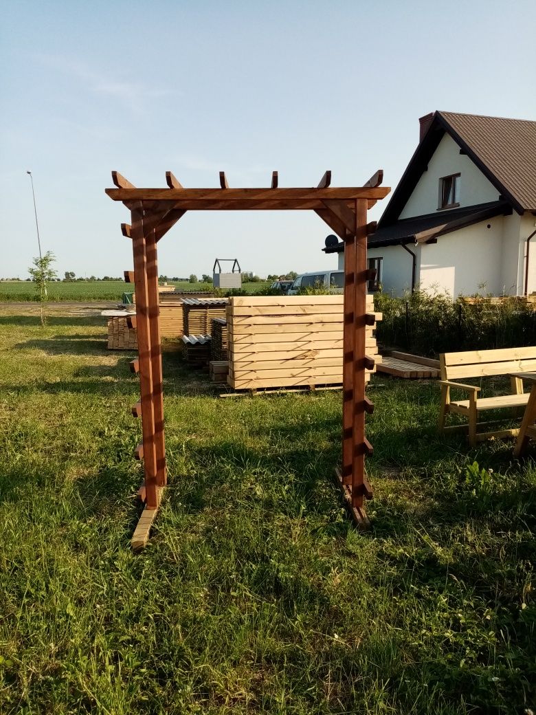 POMALOWANA Pergola Ogrodowa Drewniana 150cm x 80cm x 210cm