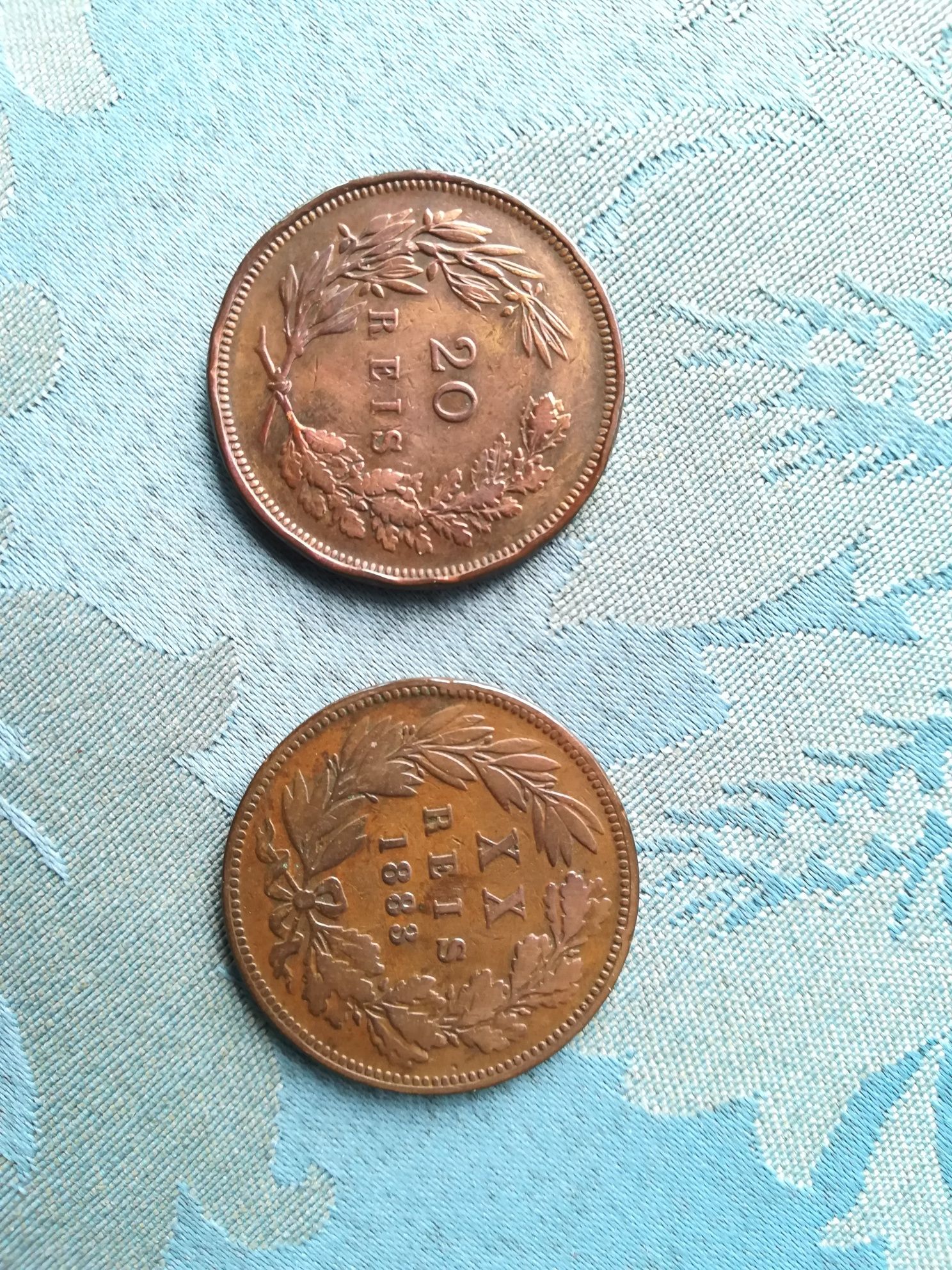 Moedas de bronze D. Carlos I e D. Luis I