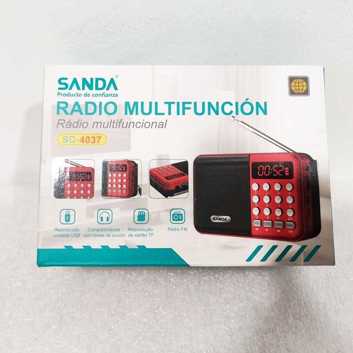 Radio Sanda SD-4037 bateria AM-FM bluetooth mp3 micro sd usb fones