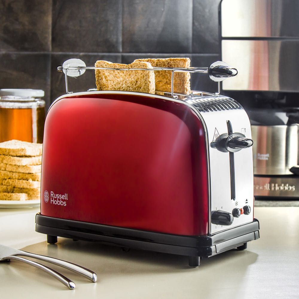 Nowy RUSSELL HOBBS Colours Plus Flame Red toster / opiekacz do kanapek