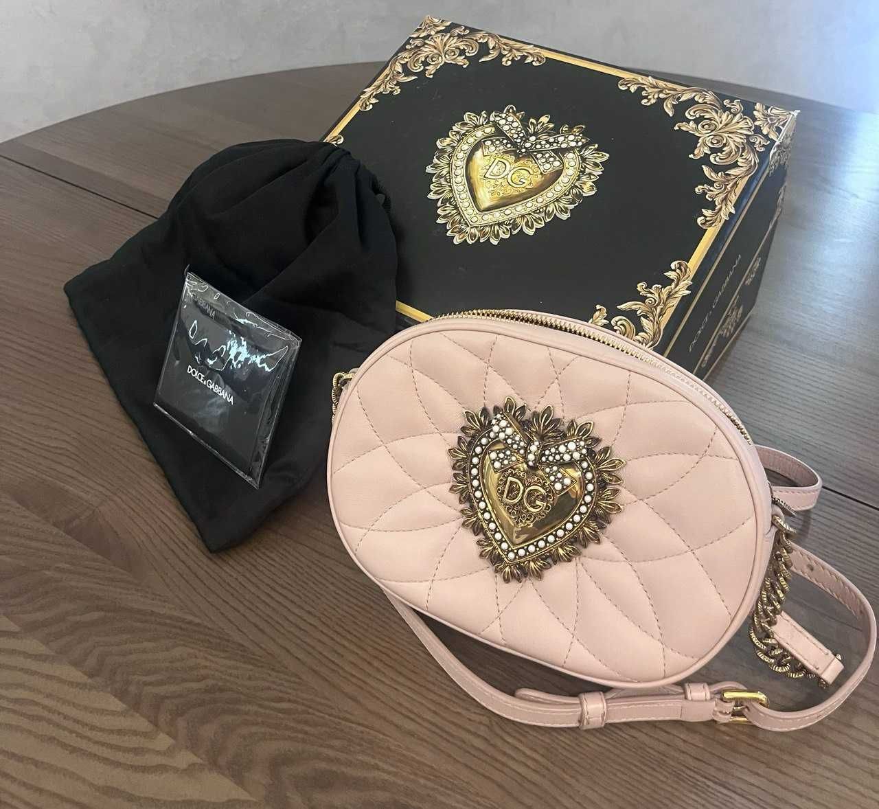 Кожаная сумка Devotion, бежевый цвет, Dolce&Gabbana