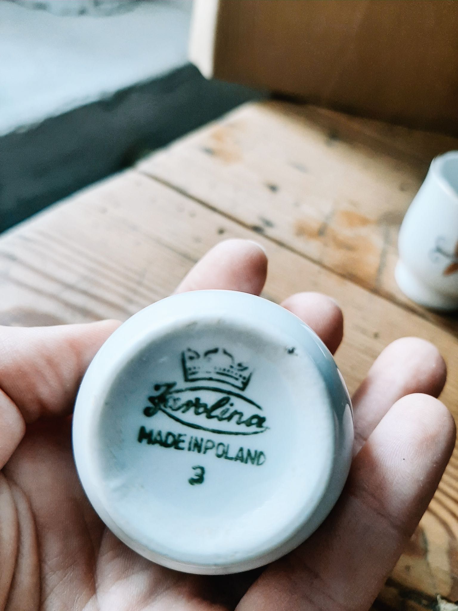 Kieliszki na jajka porcelana Karolina vintage prl