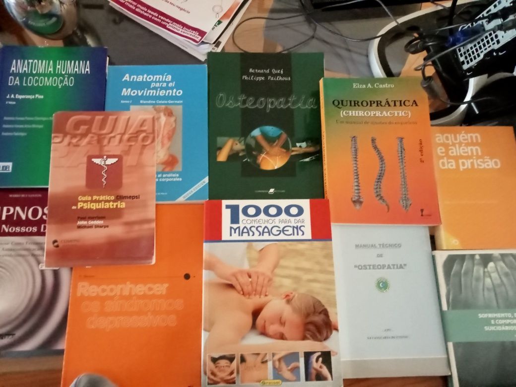 Livros saude mental/fisioterapia/osteopatia/quiropraxia/enfermagem