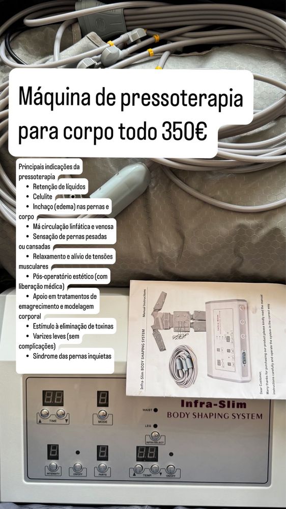 Pressoterapia corpo todo com infra vermelhos
