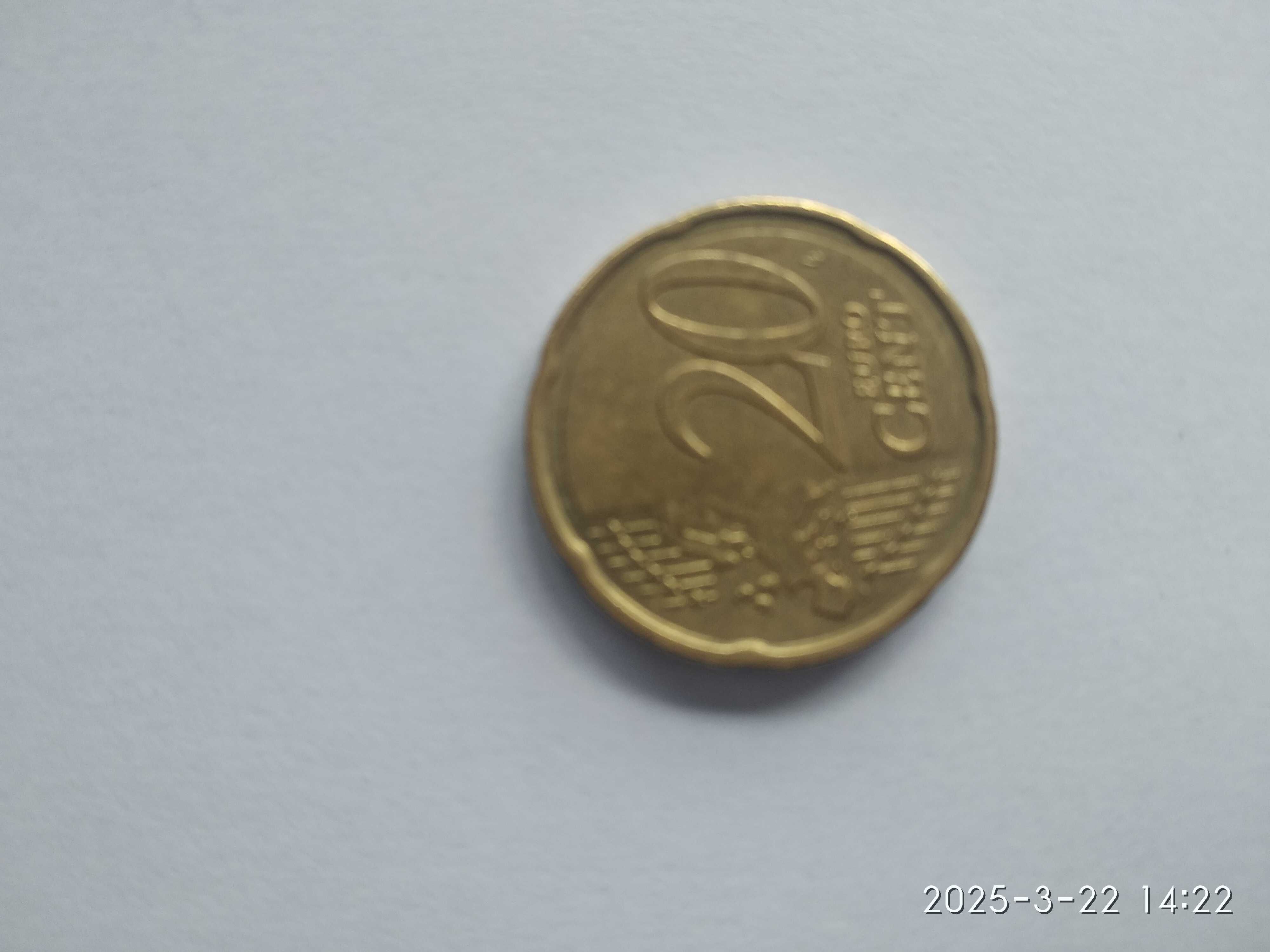 Moeda 20 Cêntimos do euro Alemanha 2017 F