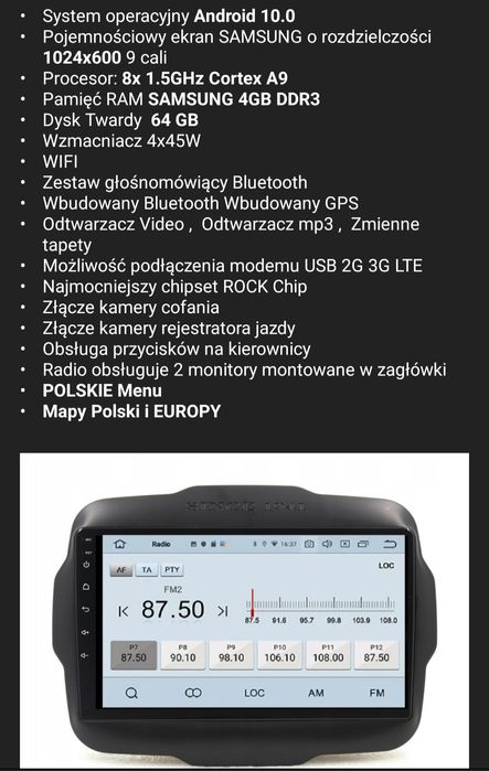 Radio nawigacja JEEP RENEGADE rezerwacja