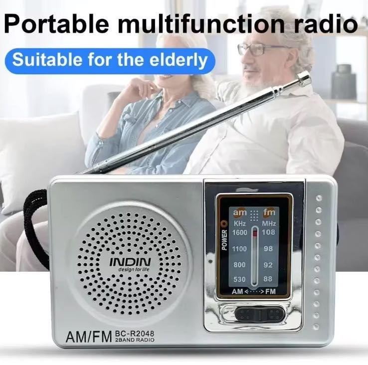 Радіоприймач портативний міні на батарейках Indin BC-R2033 AM FM
