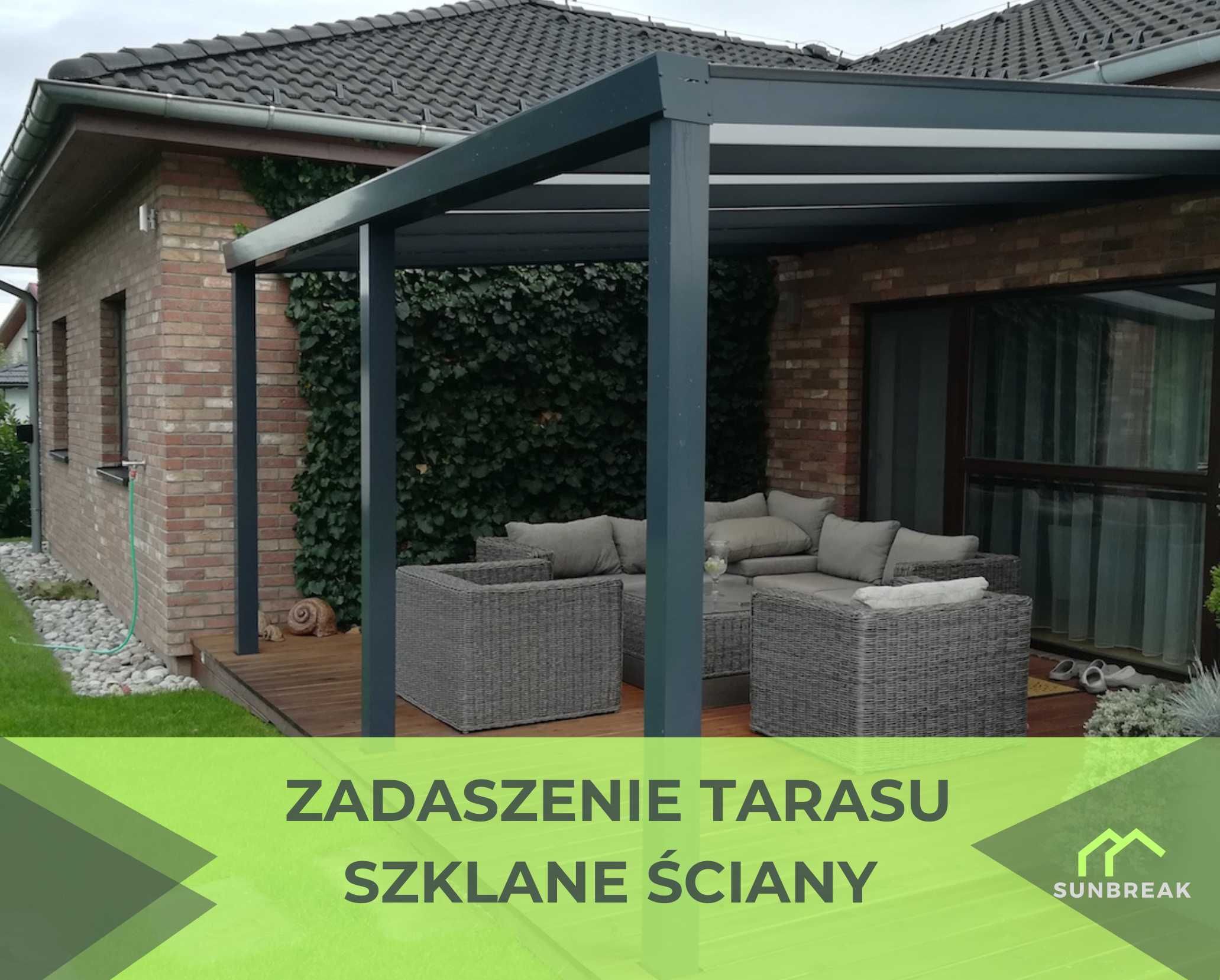 ZADASZENIE TARASU Pergola Aluminium Poliwęglan Szkło