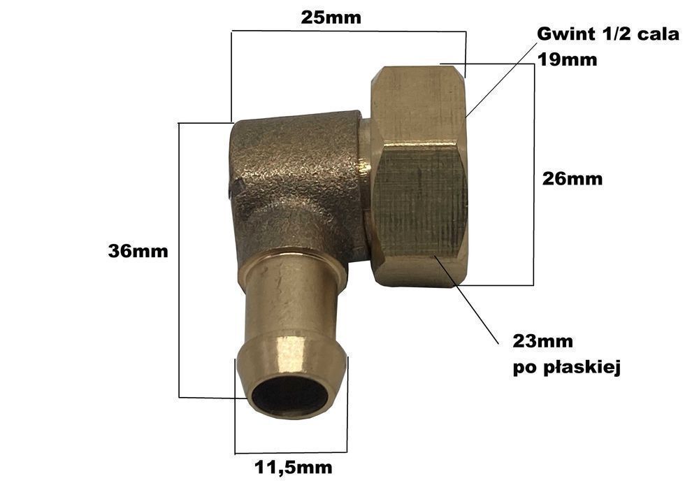 Kolanko z nakrętką 1/2 cala do kabiny prysznicowej z hydromasażem