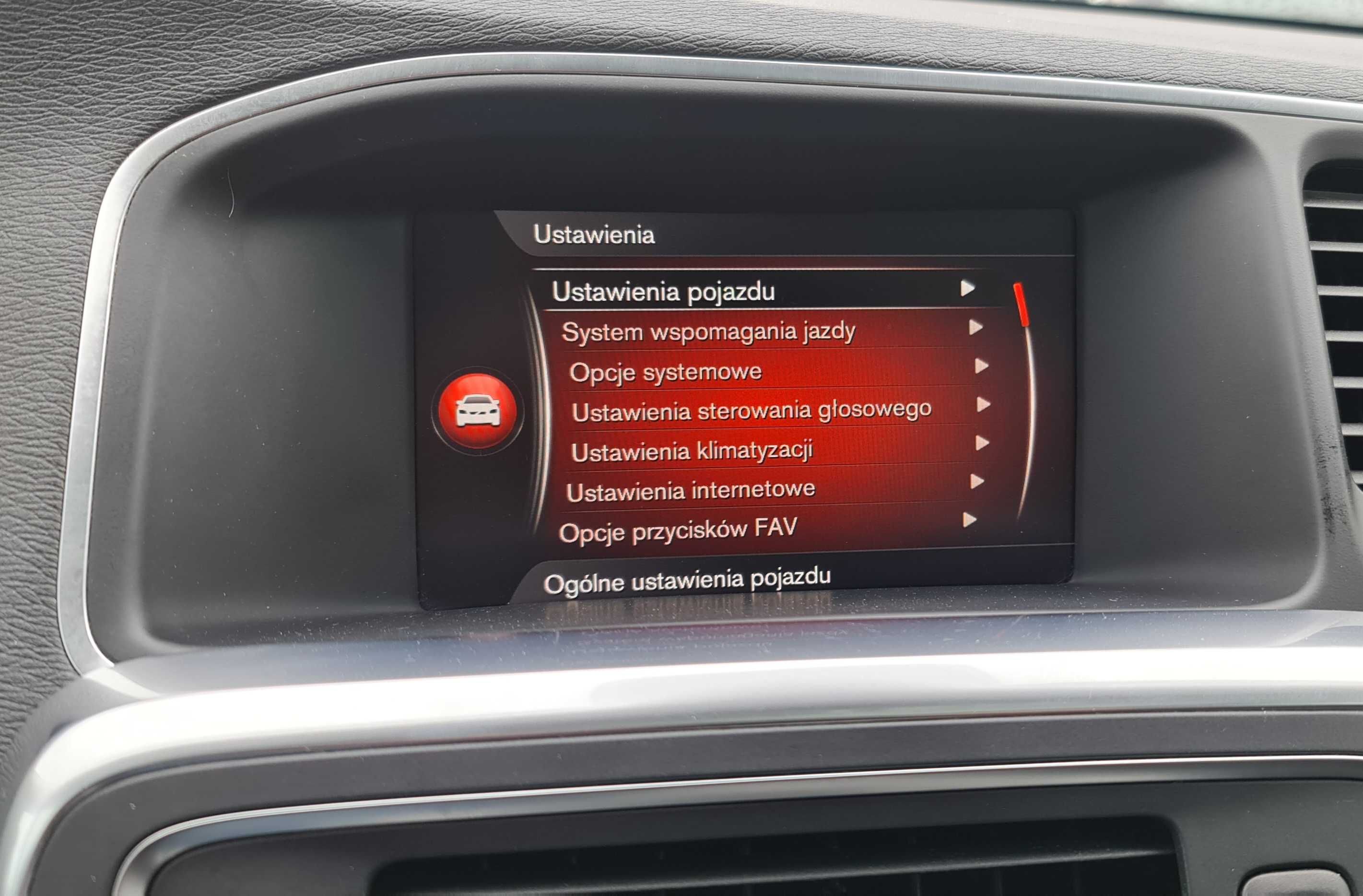 Volvo Polskie menu jezyk konwersja USA XC60 XC70 V40 V70 S80 S60 V60