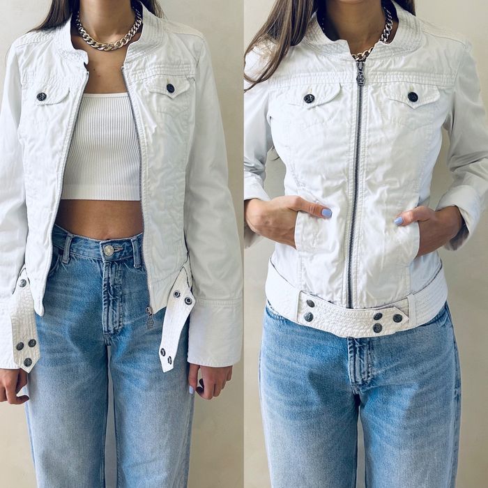 Diesel біла джинсовка джинсова куртка літня белая джинсовая котоновая