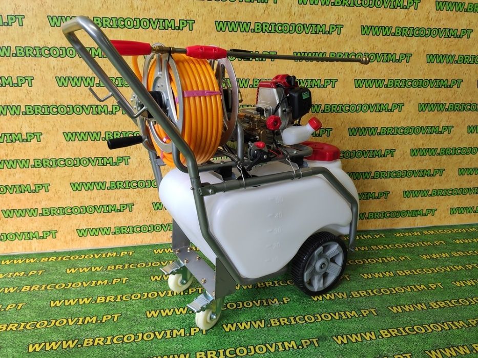 Pulverizador Carrinho 50 Lt -Motor Gasolina 26cc-30mt mangueira -NOVOS