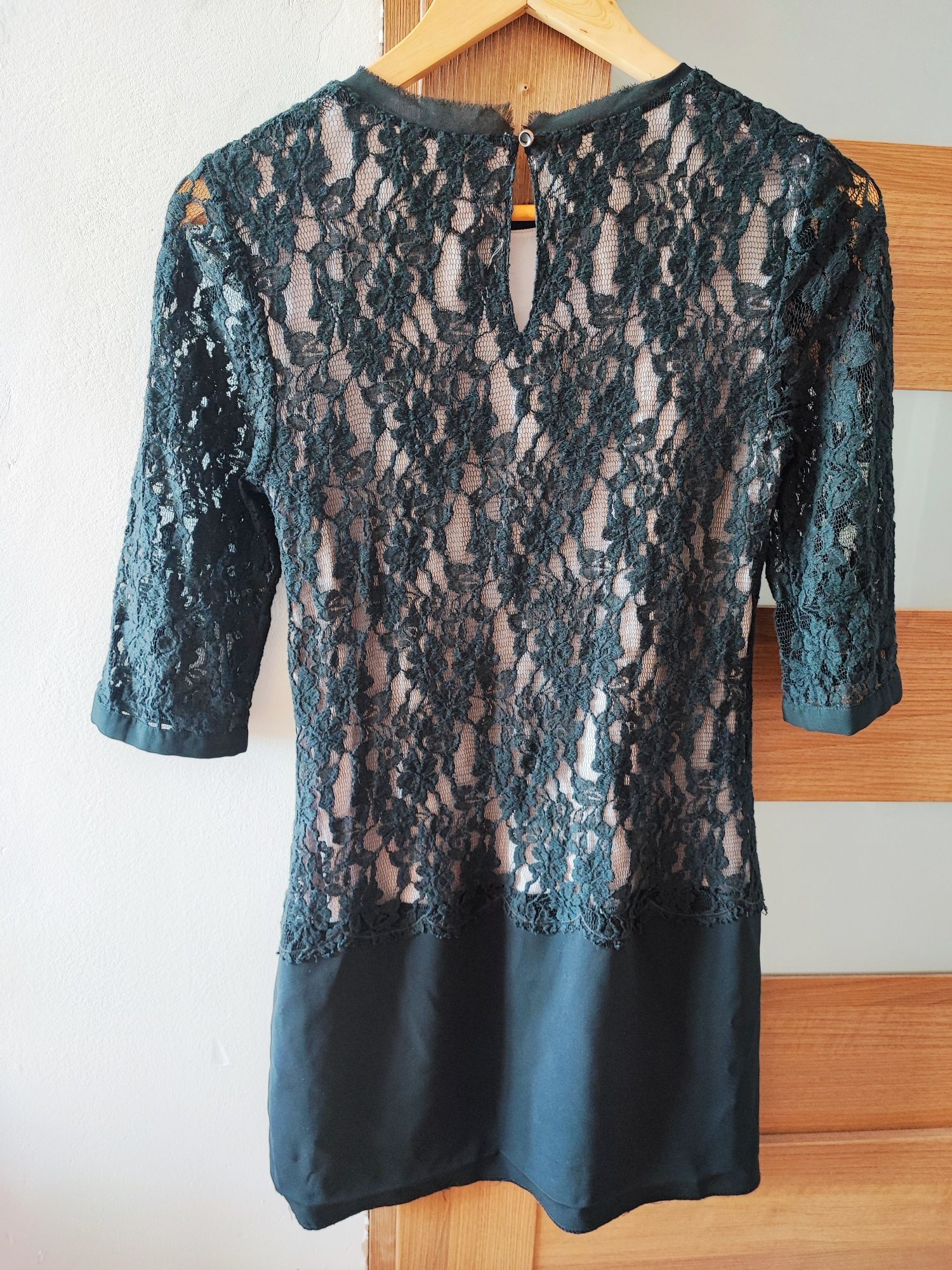 Ted Baker czarna koronkowa elegancka sukienka XS/S